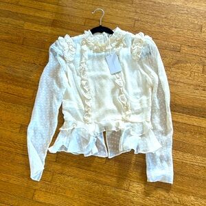 NWT Laura Garcia polka dot shirt